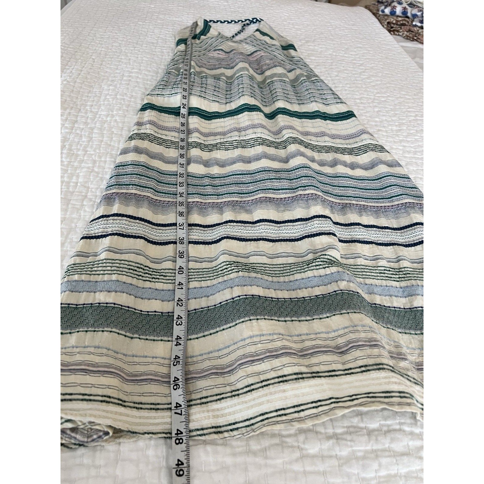 Odile Josefin Halter Maxi Dress Size 1 (Xs/S) Green & Blue Excellent Condition! — image 4 of 8
